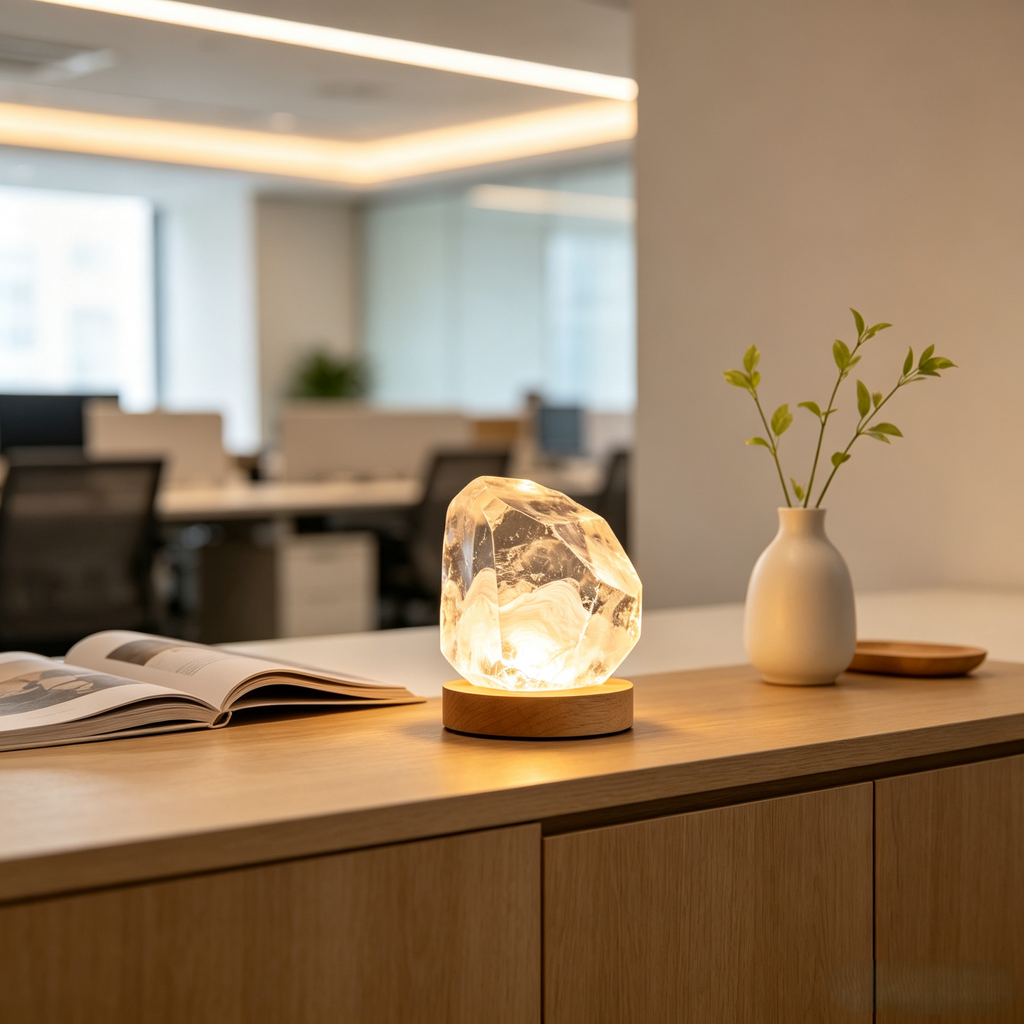 Rough Clear Crystal Rock LED Night Light