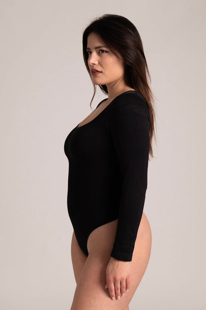 🍀Body Modellante a Maniche Lunghe - Scollo Rotondo🍀