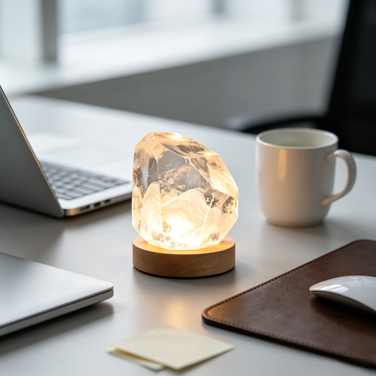 Rough Clear Crystal Rock LED Night Light