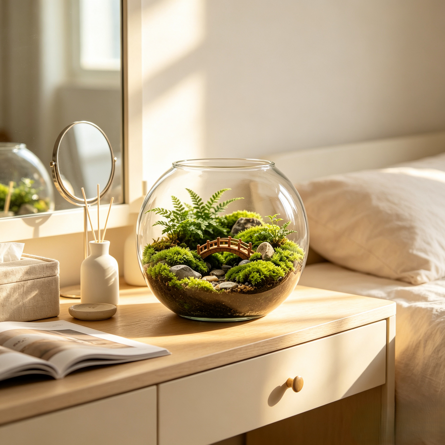 Open Top Round Clear Glass Terrarium Bowl