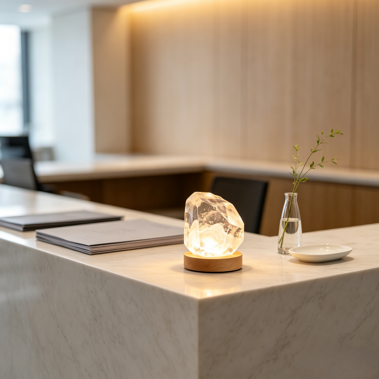 Rough Clear Crystal Rock LED Night Light