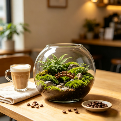 Open Top Round Clear Glass Terrarium Bowl